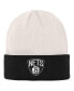 Фото #1 товара Big Boys and Girls Cream, Black Brooklyn Nets Bone Crown Cuffed Knit Hat