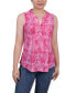 Petite Sleeveless Jacquard Y-neck Top