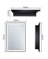 Фото #4 товара 20X28 Inch 3 Colors With Light Black Framed Wall Mount Medicine Cabinet With Mirror Anti-Fog Function