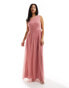 Фото #2 товара Anaya Petite Bridesmaid tulle one shoulder maxi dress in dusty pink