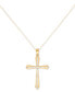 ფოტო #1 პროდუქტის Crystal Cross 18" Pendant Necklace in 10k Gold