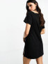 Фото #4 товара ASOS DESIGN slash neck off shoulder boxy t shirt dress in black