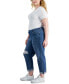 Trendy Plus Size Cuffed Girlfriend Jeans