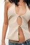 Fitted halter top with buckles