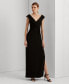 Women's Jersey Off-the-Shoulder Side-Slit Column Gown