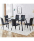 Glass Dining Table Set with Black Chairs