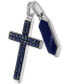 Фото #3 товара Esquire Men's Jewelry 2-Pc. Set Lapis Lazuli & Cubic Zirconia Dog Tag & Cross Pendants in Sterling Silver, Created for Macy's