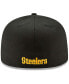 Фото #3 товара Men's Black Pittsburgh Steelers Omaha 59FIFTY Fitted Hat