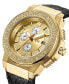 ფოტო #6 პროდუქტის Men's Saxon Diamond (1/6 ct.t.w.) 18k Gold Plated Stainless Steel Watch