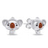 Playful silver earrings Koala EA805W