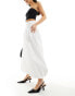 Kaiia bubble hem maxi skirt in white