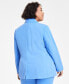 ფოტო #2 პროდუქტის Plus Size One-Button Long-Sleeve Blazer, Created for Macy's