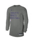 Men's and Women's Heather Gray Charlotte Hornets 2023/24 Legend On-Court Practice Long Sleeve T-shirt