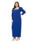 ფოტო #2 პროდუქტის Plus Size Evangeline Rhinestone Sleeve Dress