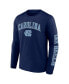 Men's Navy North Carolina Tar Heels Distressed Arch Over Logo Long Sleeve T-shirt