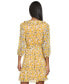 Women's Floral-Print Belted A-Line Dress