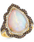 ფოტო #2 პროდუქტის Neopolitan Opal (4 ct. t.w.) & Diamond (3/4 ct. t.w.) Wavy Halo Pear Statement Ring in 14k Rose Gold (Also Available in 14K White Gold or 14k Yellow Gold)