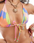 ASOS DESIGN mix and match triangle bikini top with tie detail in abstract floral