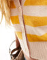 & Other Stories alpaca and merino wool blend cropped cardigan in pink and orange stripe