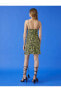 Фото #4 товара Платье женское Koton X - Платье мини с тонкими лямками и глубоким декольте в зебровый рисунок
