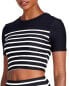 kate spade new york 298821 Womens Tie Back Stripe Crop Rash Guard Size S