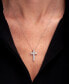 ფოტო #2 პროდუქტის Diamond Cross 18" Pendant Necklace (1/4 ct. t.w.) in 10k White Gold