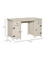 Фото #3 товара Farm Style Home Office Computer Desk with 2 Drawers and 2 Cabinets, White