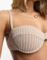 4th & Reckless lopez textured bikini top in stone