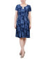 Women's Short Sleeve Jacquard Knit Seamed Dress