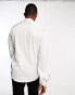 Фото #9 товара ASOS DESIGN satin shirt with blouson sleeve and grandad neck in off white