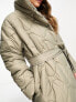Фото #7 товара Vero Moda Petite quilted high neck maxi puffer coat in stone
