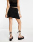 Stradivarius ruched flippy mini skirt in black 40 - фото #4