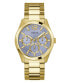 Guess Herren Multifunkion Armbanduhr ZEN gold, hellblau 42 mm GW0707G2