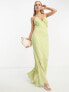 Фото #1 товара ASOS DESIGN chiffon halter midaxi dress in apple green