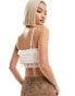 Фото #3 товара Reclaimed Vintage tie front cami with lace detail in white