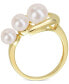 ფოტო #3 პროდუქტის Cultured Freshwater Pearl (5 - 7-1/2mm) Heart Ring in Gold-Tone Plated Sterling Silver