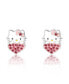 ფოტო #2 პროდუქტის Sanrio Enamel and Crystal Head on Heart Stud Earrings