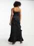 Фото #2 товара Flounce London Tall all over ruffle cami maxi dress in black