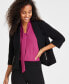 Women's Stretch Crepe Open-Front Long Sleeve Blazer