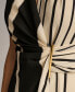 ფოტო #4 პროდუქტის Women's Striped Side-Bar Midi Dress