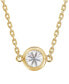 Фото #10 товара De Beers Forevermark diamond Bezel Pendant Necklace (1/10 ct. t.w.) in 14k White or Yellow Gold, 16" + 2" extender