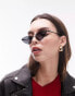 Фото #2 товара Topshop Zinnia rimless cat eye sunglasses in black