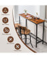 Фото #2 товара 48 Inch Industrial Pub Dining Table with Steel Frame-Rustic Brown