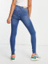 Noisy May Callie high waisted skinny jeans in light blue