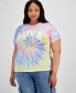 ფოტო #1 პროდუქტის Trendy Plus Size Love Tie-Dye Graphic T-Shirt