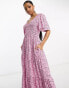 Фото #1 товара Nobody's Child May midi dress in pink ditsy print