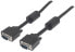 Manhattan VGA Monitor Cable (with Ferrite Cores) - 3m - Black - Male to Male - HD15 - Cable of higher SVGA Specification (fully compatible) - Shielding with Ferrite Cores helps minimise EMI interference for improved video transmission - Lifetime Warranty - Polybag