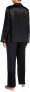 Neiman Marcus 274867 Women Lace Trim Satin Silk Black Pajama Set Size Large