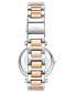 ფოტო #2 პროდუქტის Women's Quartz Crystal Studded Rose Gold-Tone Link Bracelet Watch 36mm