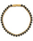 ფოტო #3 პროდუქტის Black Spinel Cylinder Link Bracelet in Gold-Tone Ion-Plated Sterling Silver, Created for Macy's